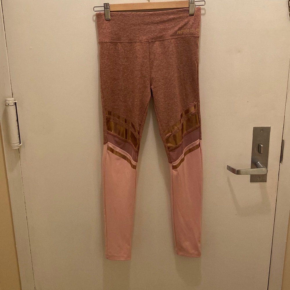 Pink and Gold leggings (Justice)
